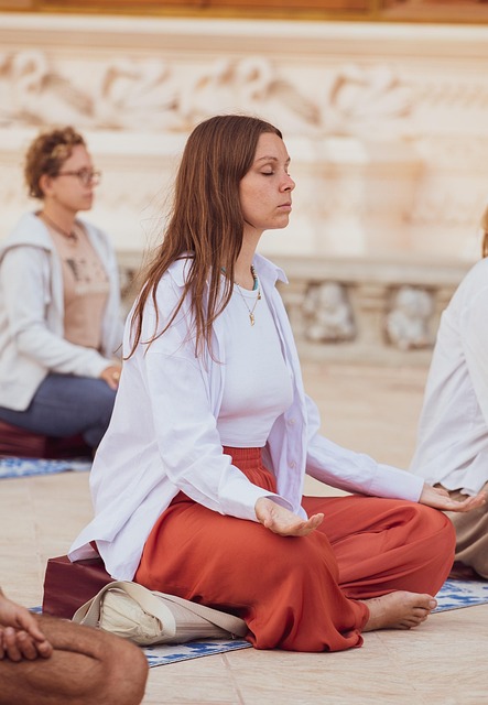 Group participating in a guided meditation session
